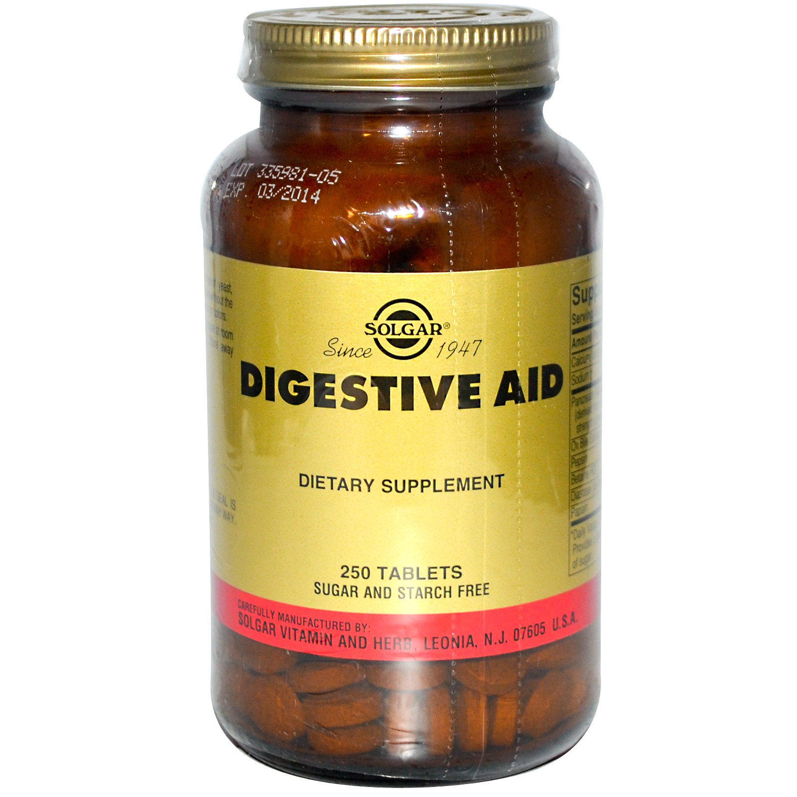 Solgar, Digestive Aid, 250 Tablets - iHerb