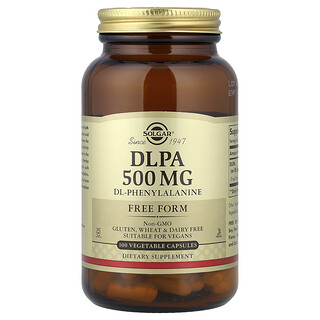 Solgar, DLPA, 500 mg, 100 Vegetable Capsules