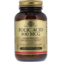 Folic Acid, 800 mcg, 250 Vegetable Capsules - изображение