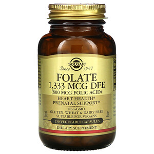 Отзывы о Солгар, Folate, 800 mcg, 250 Vegetable Capsules