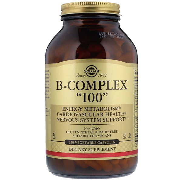 Solgar, B-Complex "100", 250 Vegetable Capsules - IHerb