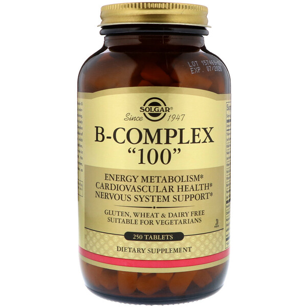 Solgar, B-Complex "100", 250 Tablets - IHerb