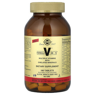 Solgar, Formula V®,VM-75®, 180 Comprimidos