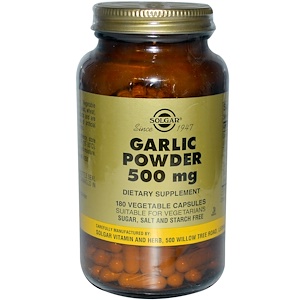 Отзывы о Солгар, Garlic Powder, 500 mg, 180 Vegetable Capsules
