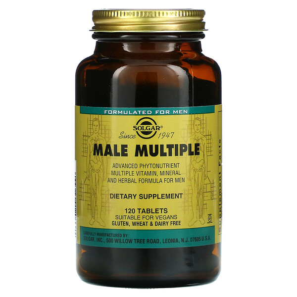 Solgar, Male Multiple, ΠΌΡΠ»ΡΡΠΈΠ²ΠΈΡΠ°ΠΌΠΈΠ½Ρ Π΄Π»Ρ ΠΌΡΠΆΡΠΈΠ½, 120 ΡΠ°Π±Π»Π΅ΡΠΎΠΊ