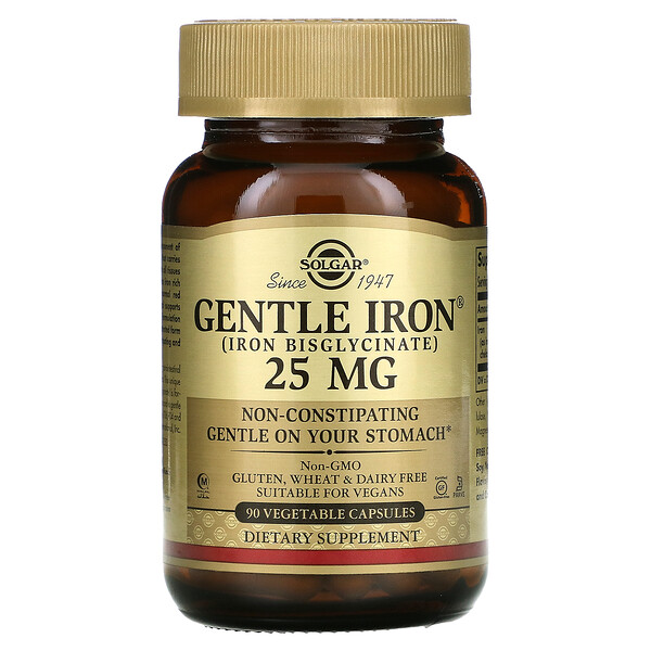 Gentle Iron, 25 мг, 90 растительных капсул