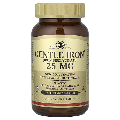 Solgar Gentle Iron®, 25 mg, 180 Vegetable Capsules