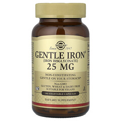 Gentle Iron, добавка з залізом, 25 мг, 180 рослинних капсул
