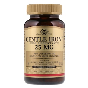 Отзывы о Солгар, Gentle Iron, 25 mg, 180 Vegetable Capsules