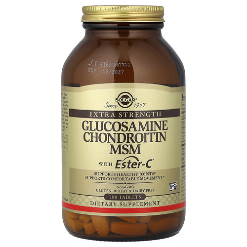 Solgar Glucosamine Chondroitin MSM with Ester-C®, 180 Tablets