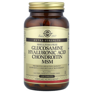 Solgar, Glucozamină Acid Hialuronic Condroitin MSM, 120 Tablete