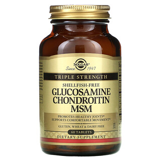 Solgar, Glucosamine Chondroitin MSM, Triple Strength, 60 Tablets