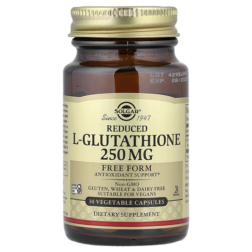 Solgar, Reduziertes L-Glutathion, 250 mg, 30 pflanzliche Kapseln
