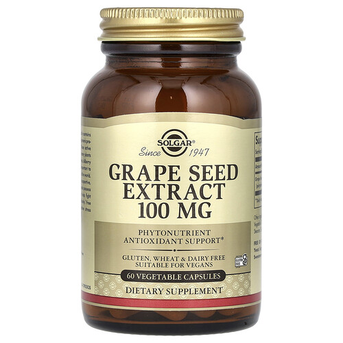 Solgar Grape Seed Extract, 100 mg, 60 Vegetable Capsules