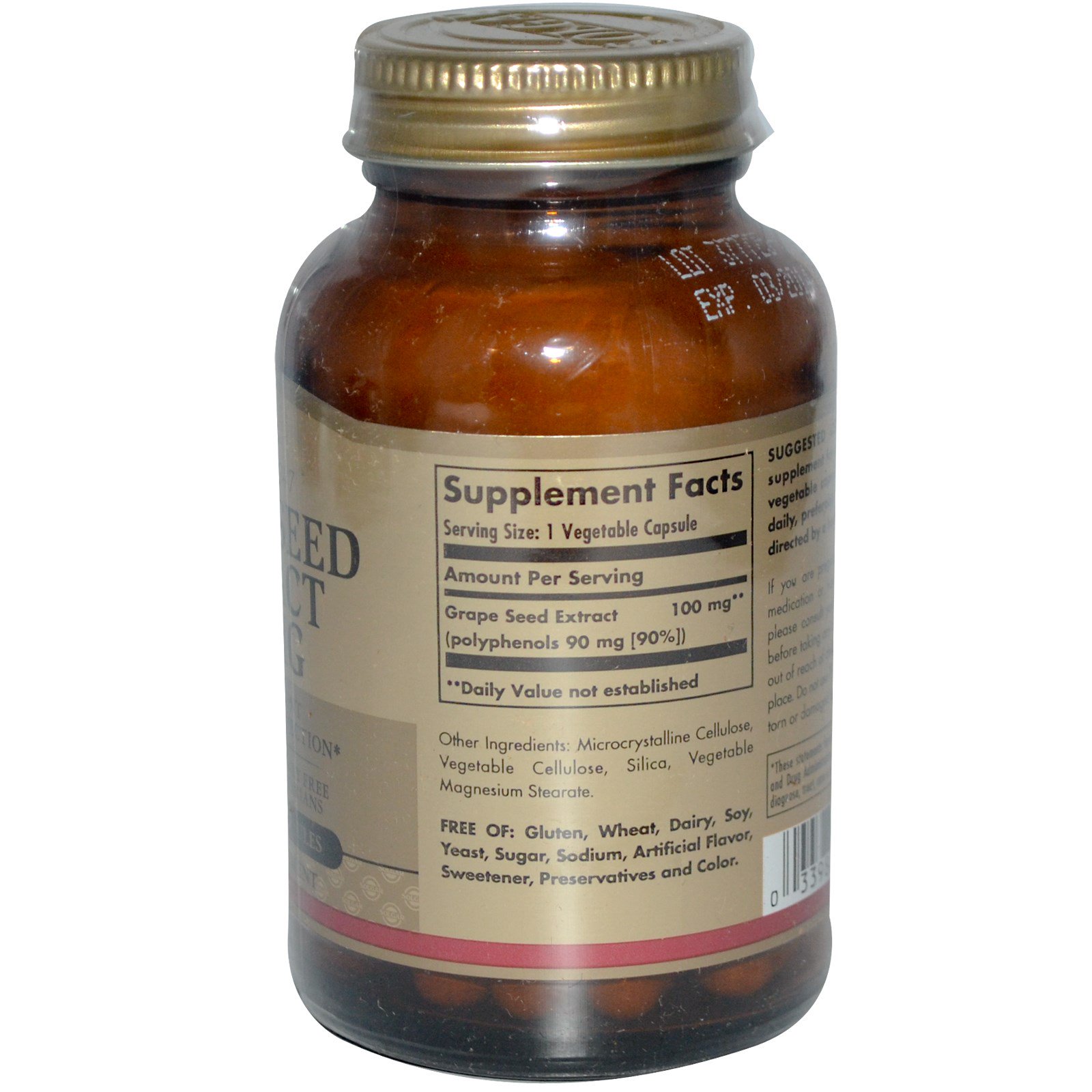 Solgar, Grape Seed Extract, 100 mg, 60 Vegetable Capsules