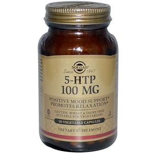 Solgar, 5-гидрокситриптофан, 100 мг, 90 вегетарианских капсул