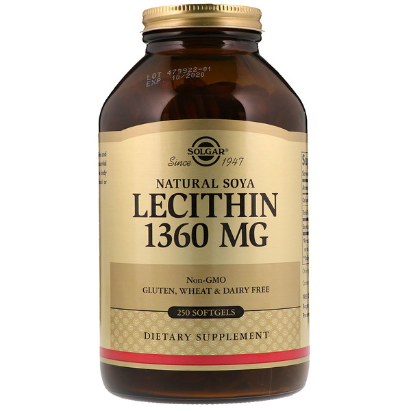 Solgar, Lecithin, 1360mg, 250 Softgels
