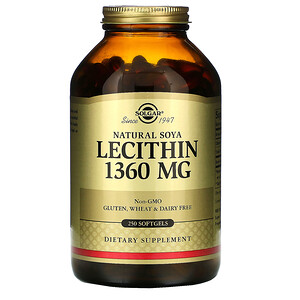 Солгар, Natural Soya Lecithin, 1,360 mg, 250 Softgels отзывы