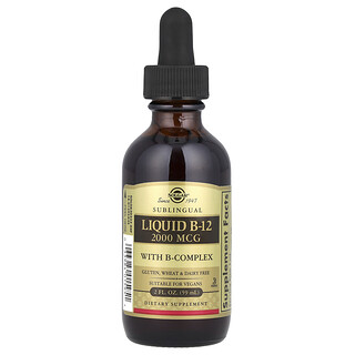 Solgar, Flytende B-12, sublingual, 2000 mcg, 59 ml
