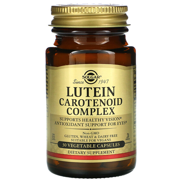 Solgar, Lutein Carotenoid Complex, 30 Vegetable Capsules iHerb