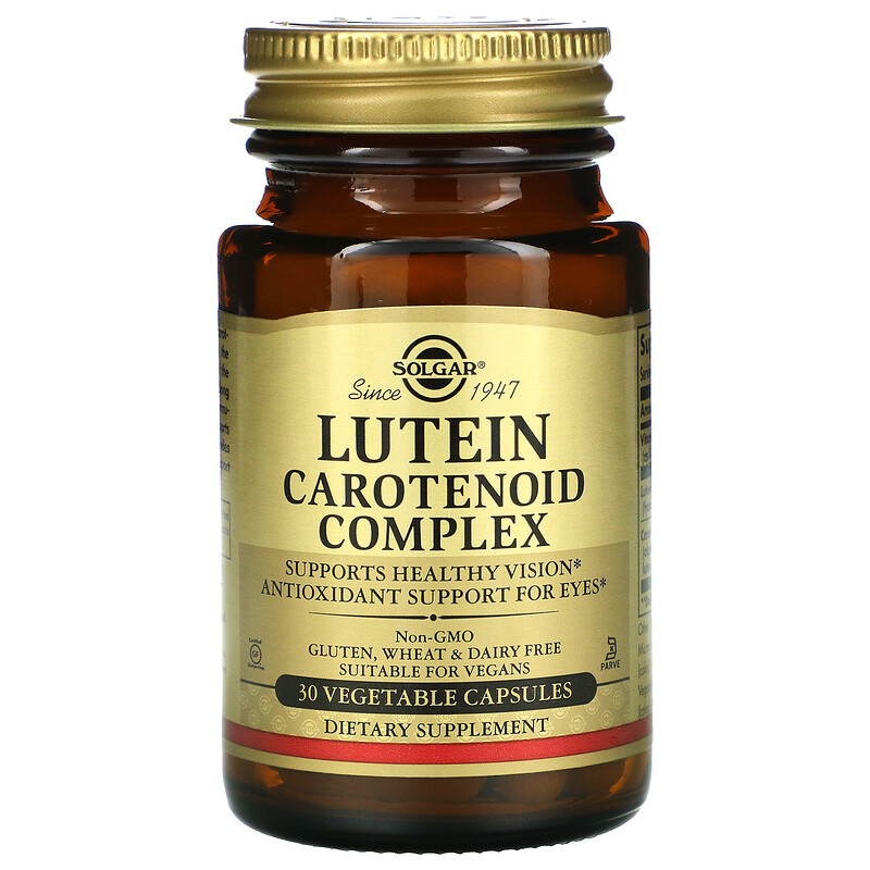 Solgar, Lutein Carotenoid Complex, 30 Vegetable Capsules iHerb