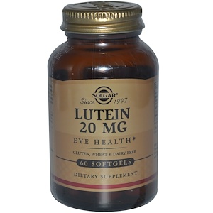 Solgar, Лютеин, 20 мг, 60 капсул