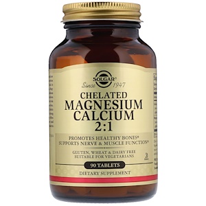 Отзывы о Солгар, Chelated Magnesium Calcium 2:1, 90 Tablets