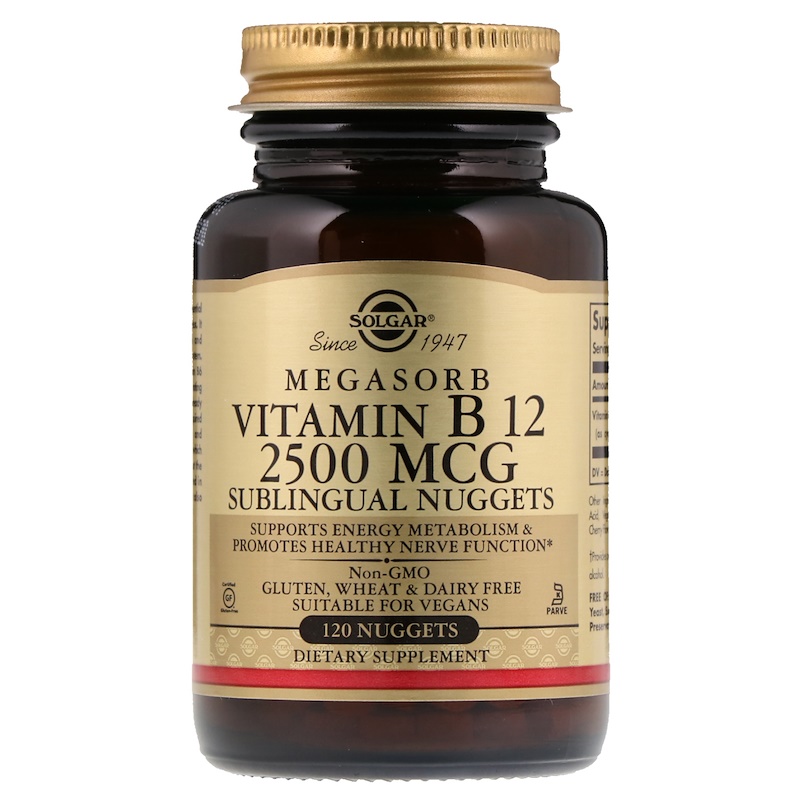 Solgar, Vitamina B12 Sublingual, 2500 mcg, 120 Pepitas iHerb