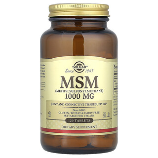 Solgar, MSM (Metillsulfonilmetano), 1000 mg, 120 tabletas