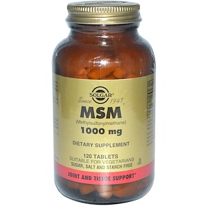 Solgar, МСМ (Метилсульфонилметан) 120 таблеток