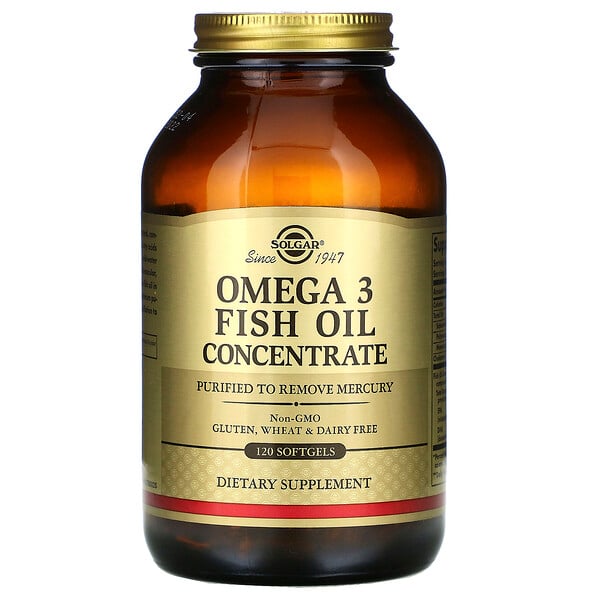 Solgar, Concentrado de aceite de pescado con omega-3, 120 cápsulas blandas