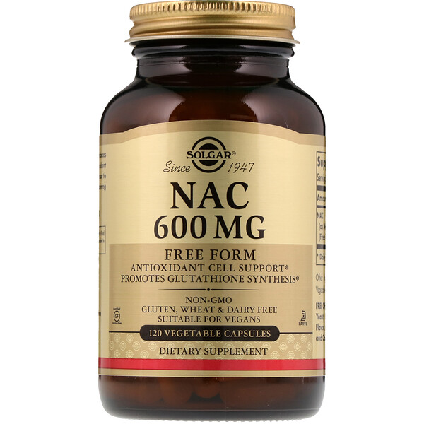 Solgar, NAC, 600 mg, 120 Vegetable Capsules - iHerb