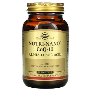 Отзывы о Солгар, Nutri-Nano CoQ-10, Alpha Lipoic Acid, 60 Softgels