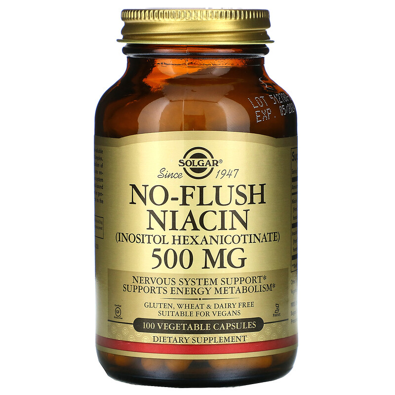 Solgar, NoFlush Niacin, 500 mg, 100 Vegetable Capsules iHerb