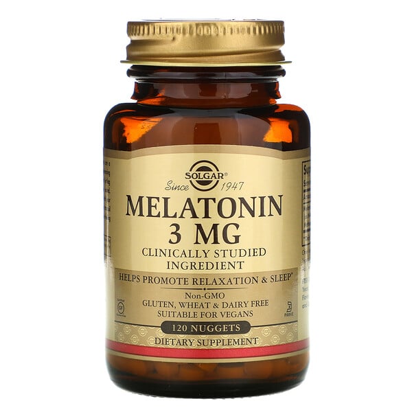Solgar, мелатонин, 3 мг, 120 жевательных таблеток