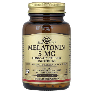 Solgar, Melatonin, 5 mg, 60 Nuggets