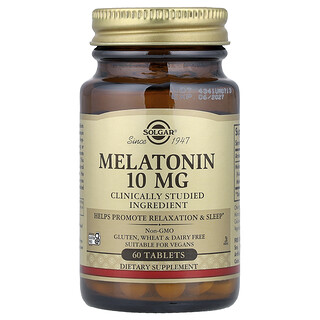 Solgar, Melatonina, 10 mg, 60 Tabletas