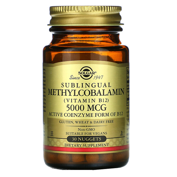 Sublingual Methylcobalamin (Vitamin B12), 5,000 mcg, 30 Nuggets