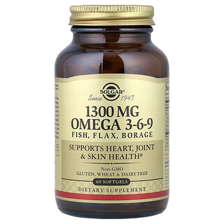 Solgar, Ômegas 3-6-9, 60 Cápsulas Softgel