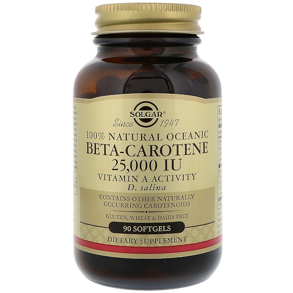 Solgar, BetaCarotene, 25,000 IU, 90 Softgels