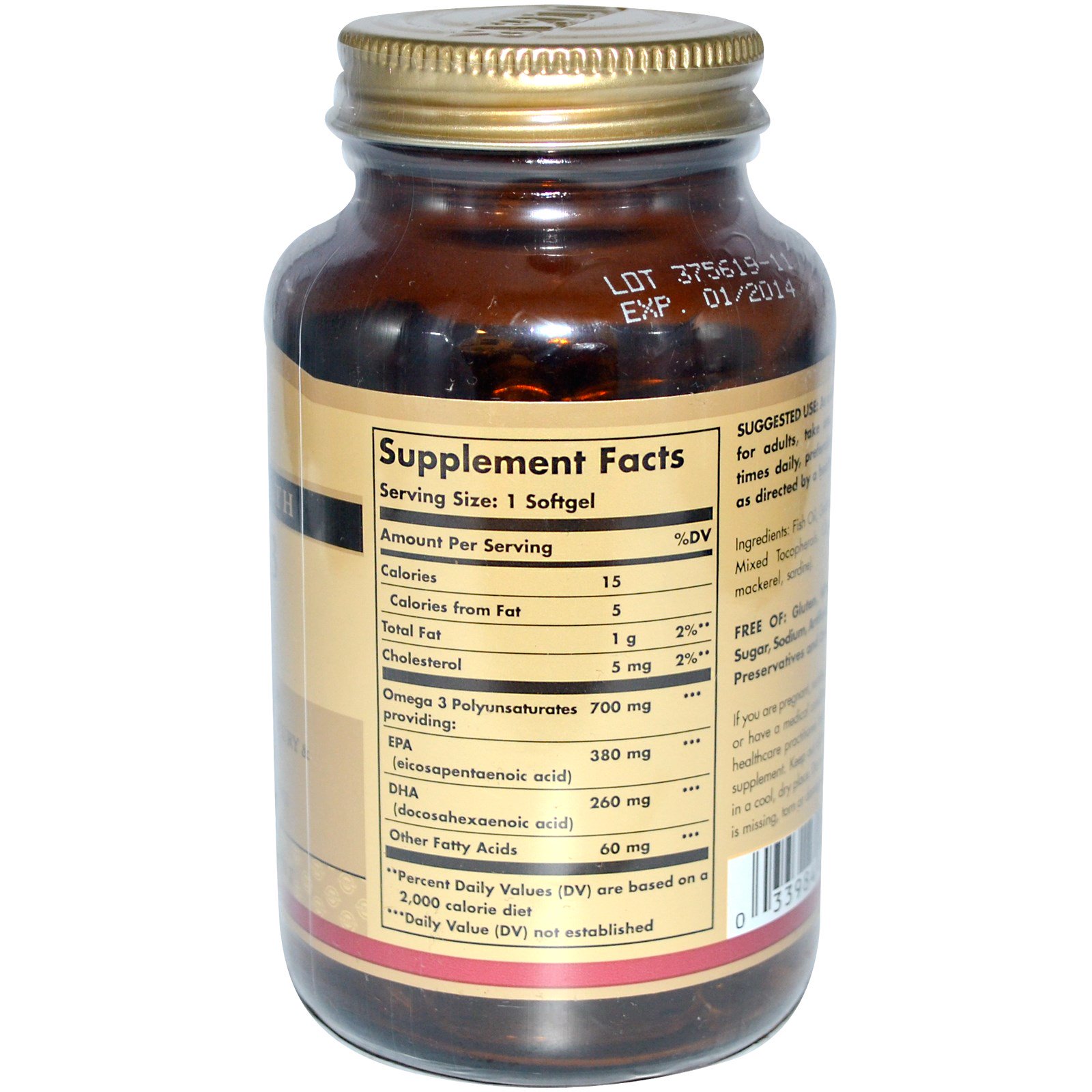 Solgar, Omega-3, 700 mg, EPA & DHA, 60 Softgels - iHerb.com