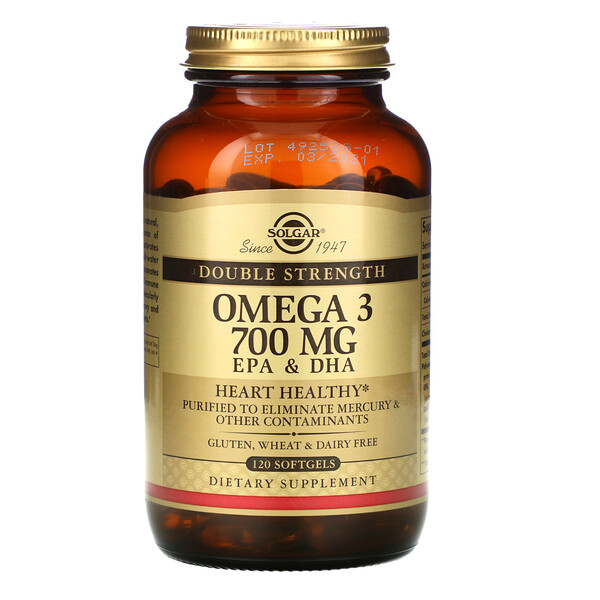 Omega-3, EPA & DHA, Double Strength , 700 mg, 120 Softgels