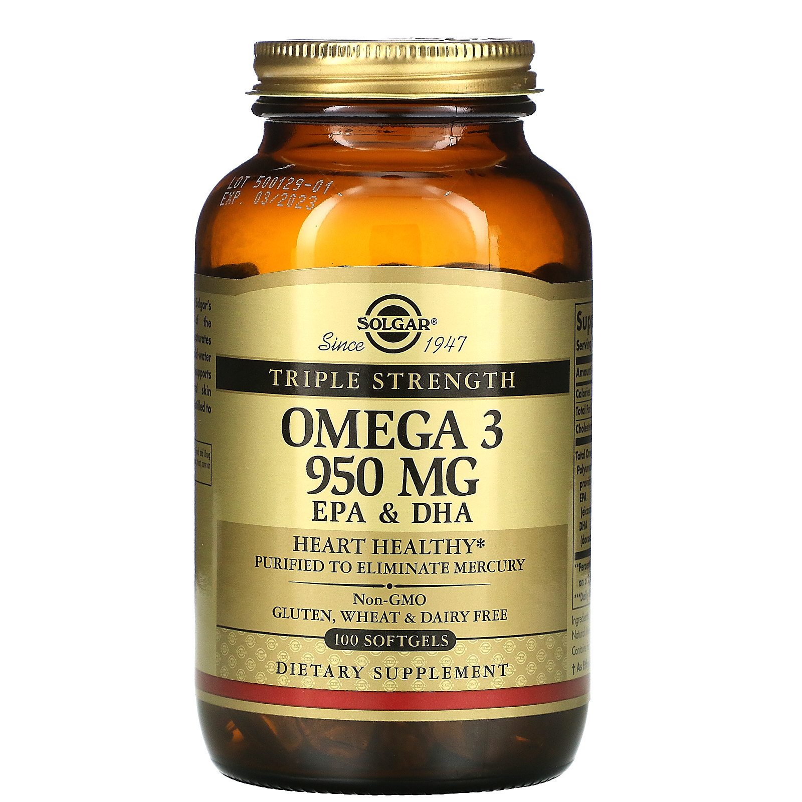 Solgar Omega 3 EPA DHA Triple Strength 950 Mg 100 Softgels IHerb