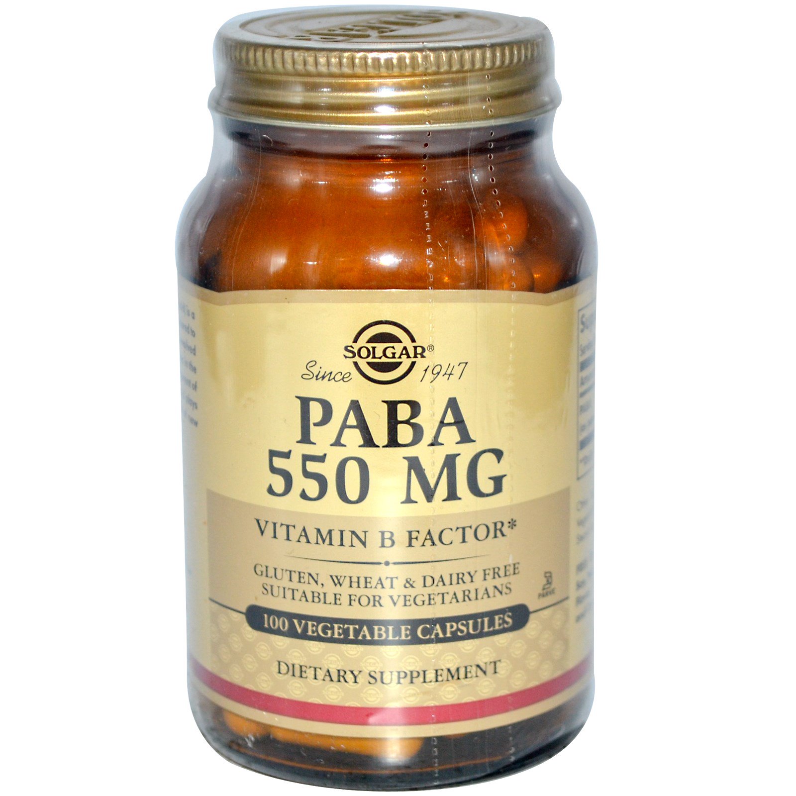 Solgar, PABA, 550 mg, 100 Veggie Caps - iHerb