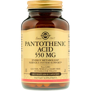 Отзывы о Солгар, Pantothenic Acid, 550 mg, 100 Vegetable Capsules