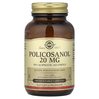 Solgar, Policosanol, 20 mg, 100 cápsulas vegetales