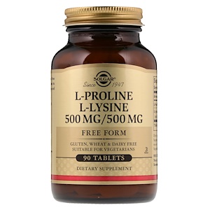 Отзывы о Солгар, L-Proline & L-Lysine, 90 Tablets