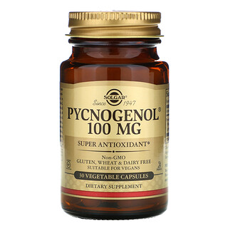 Solgar, Pycnogenol, 100 mg, 30 Cápsulas Vegetais