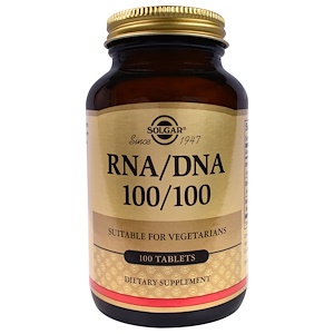 Solgar, РНК/ДНК 100/100, 100 таблеток инструкция, применение, состав, противопоказания