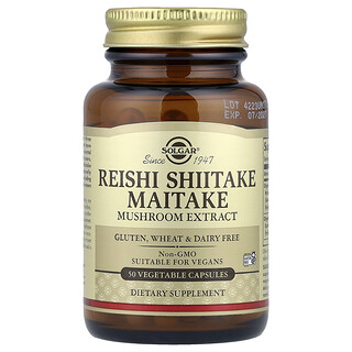 Solgar, Reishi Shiitake Maitake -sieniuute, 50 kasviskapselia